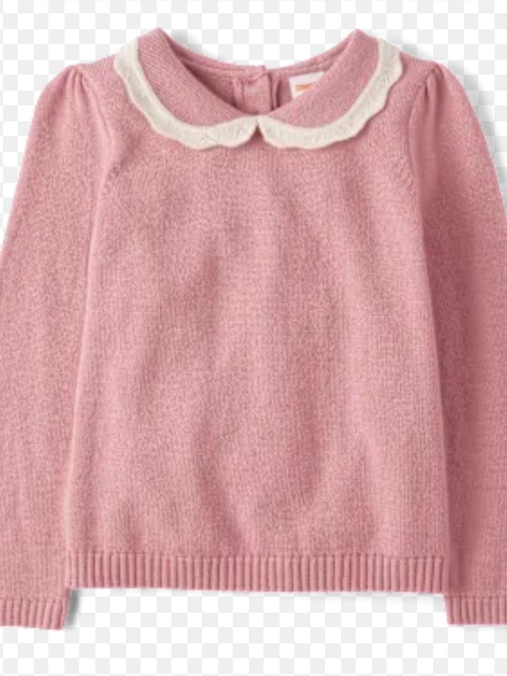 Gymboree Pink Sweater with Cream Peter Pan Collar